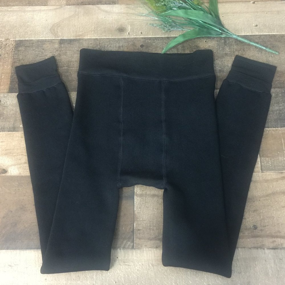 NWOT Fuzzy Fur Lined Black Heavy Duty Leggings